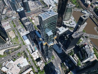 aerial view of Melbourne city skyline, Victoria Australia 