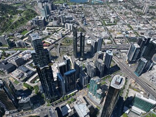 aerial view of Melbourne city skyline, Victoria Australia  © burnstuff2003