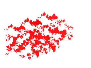 Blood stain on a white background
