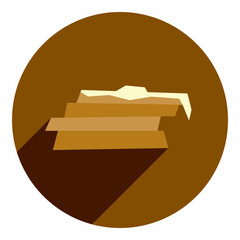 flat icon of pancakes with butter. brown icon in flat style of abstract pancake. bakery icon. web browser icon.