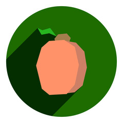 peach flat icon. purple icon in flat style of abstract peach. icon for fruit shop. web browser icon.