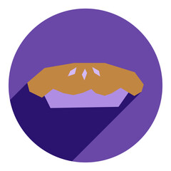 pie flat icon. purple icon in flat style of abstract pie. bakery icon. web browser icon.
