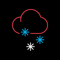 Cloud with snow vector icon. Winter sign