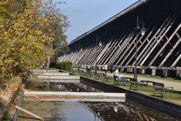 Poland, Ciechocinek, graduation towers, health resort, the largest in Europe, wooden structure, for evaporating water from brine,