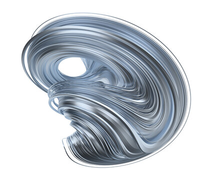 Abstract Silver Shape, 3d Render