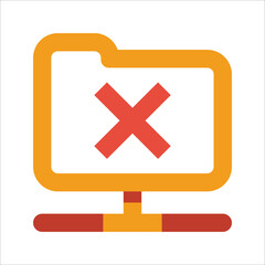 Obraz premium Illustration icon for remove network folder.