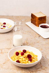 Bowl of cereal and milk