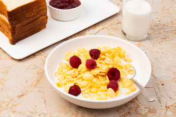 Bowl of cereal and milk