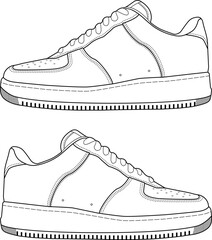 AIR FORCE Shoes With No Logo Mock-Up Template, Side View - obrazy, fototapety, plakaty