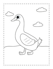 coloring page of a goose