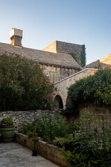 Wonderful, vintage atrium between stone houses in old village of Skrip on Brac island, Croatia