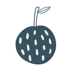 Scandinavian style apple, fruite vector illustration in cartoon style