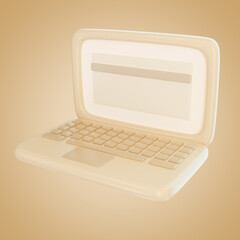 Work laptop icon 3D illustration