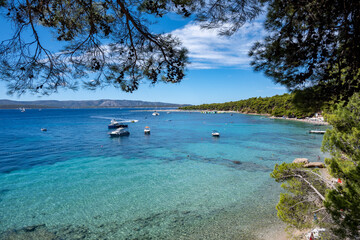 Famous Zlatni Rat, sandy beach on beautiful Brac island, Croatia, one of the most famous croatian beaches