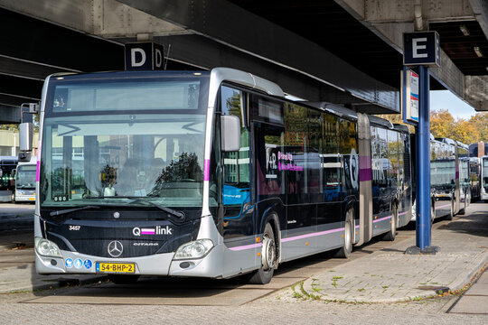 APPINGEDAM, THE NETHERLANDS - OCTOBER 20, 2022: Qbuzz Mercedes-Benz Citaro G articulated bus