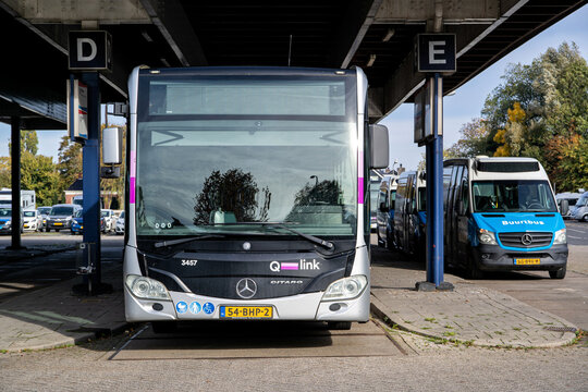 APPINGEDAM, THE NETHERLANDS - OCTOBER 20, 2022: Qbuzz Mercedes-Benz Citaro G articulated bus