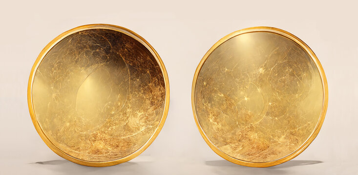 Gold round circle luxury for winner golden circular stage stand for exhibition 