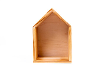 House symbol with metal key on white background. Real estate, insurance concept, mortgage, buy sell house, realtor concept