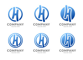 Letter H rounded monogram logo