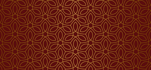 Luxury floral seamless pattern. Abstract geometric background in minimalistic linear style. Stylish vector design.