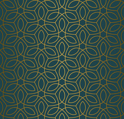Luxury floral seamless pattern. Abstract geometric background in minimalistic linear style. Stylish vector design.