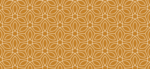 Luxury floral seamless pattern. Abstract geometric background in minimalistic linear style. Stylish vector design.