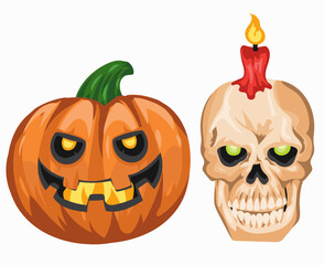 happy halloween set . Vector, eps 
