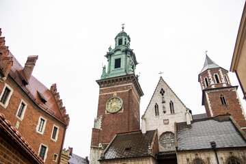 Fototapeta premium church spires in wawel castle in krakow poland