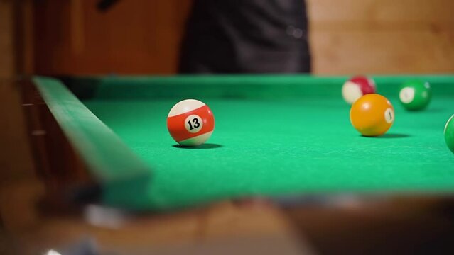 clear shot in the pocket on the billiard table