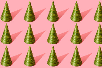 christmas tree green tree pattern light pink background large fragment