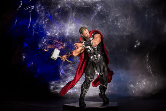Action figure toy photographed using light painting (Sao Paulo, Brazil. November, 2015)