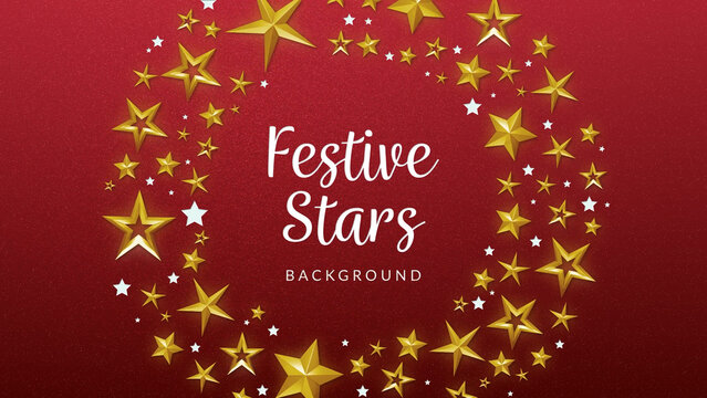 Festive Stars and Glitter Background