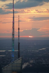 sunset over the city