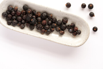Dried Juniper Berries in a Bowl