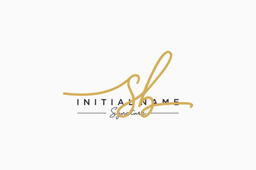 Initial SB signature logo template vector. Hand drawn Calligraphy lettering Vector illustration.