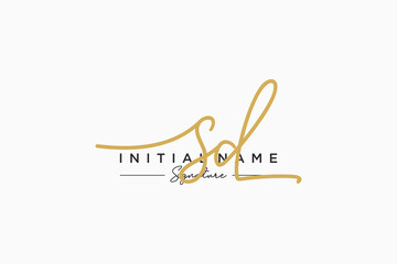 Initial SD signature logo template vector. Hand drawn Calligraphy lettering Vector illustration.