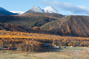 snow covered mountains