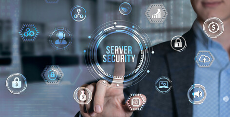 Internet, business, Technology and network concept. Cyber security data protection business...