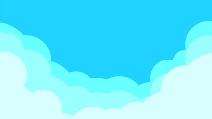 blue gradient paper cut sky background stock vector