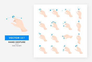 Hand gesture set vector illustration. a collection of finger pointers of people posing different positions. Easy to edit Eps 10.