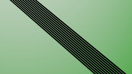 Green Plastic Overlapping Geometric Abstract Background Wall Paper. Architectural Sculpture. 3D illustration. 3D high quality rendering. 3D CG.