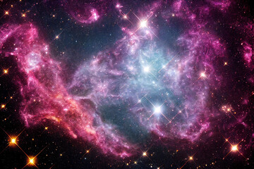 Fototapeta premium Endless universe with stars and galaxies in outer space. Cosmos art. Illustrations.