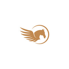 Pegasus logo icon design illustration