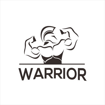 sports logo with spartan warrior design template