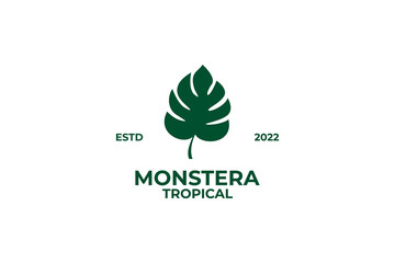 Monstera leaf logo design vector illustration © Brandingasik