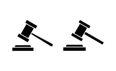 Gavel icon vector for web and mobile app. judge gavel sign and symbol. law icon. auction hammer