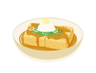 揚げ出し豆腐をイメージしたイラスト