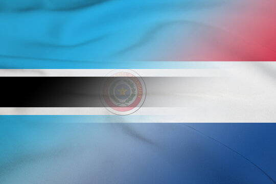 Botswana and Paraguay national flag transborder relations PRY BWA