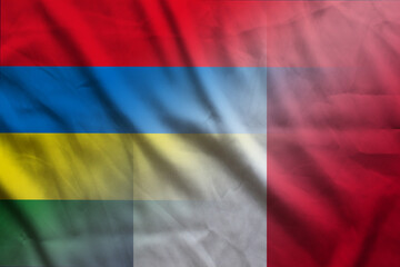Mauritius and France national flag international negotiation FRA MUS