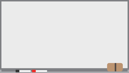 塾や会社のプレゼンテーションなどで使用するシンプルなホワイトボードのイラスト